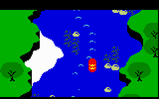 White Water! (Intellivision) screenshot: Passing by a beach...