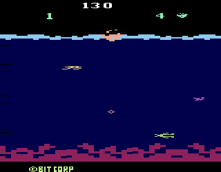 Sea Monster (Atari 2600) screenshot: Don't let the sea monsters destroy your ship