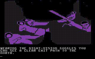 Amazon (Commodore 64) screenshot: Night vision goggles.