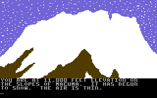 Amazon (Commodore 64) screenshot: Snow.
