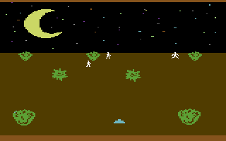 Amazon (Commodore 64) screenshot: An arcade sequence where you have to defend yourself against attacking natives. (Trillium Release)