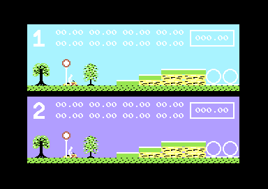 Kikstart: Off-Road Simulator (Commodore 128) screenshot: Race starts
