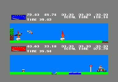 Kikstart 2 (Amstrad CPC) screenshot: Dying in flames