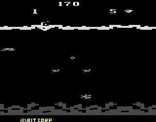 Sea Monster (Atari 2600) screenshot: The game in black and white mode