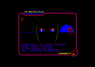Chronos: A Tapestry of Time (Amstrad CPC) screenshot: Loading screen