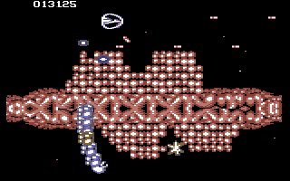 Life Force (Commodore 64) screenshot: The walls grow outward in this passageway