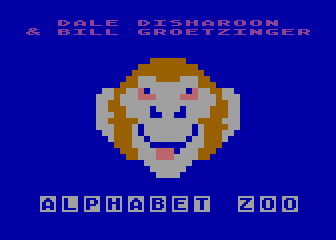 Alphabet Zoo (Atari 8-bit) screenshot: Title screen