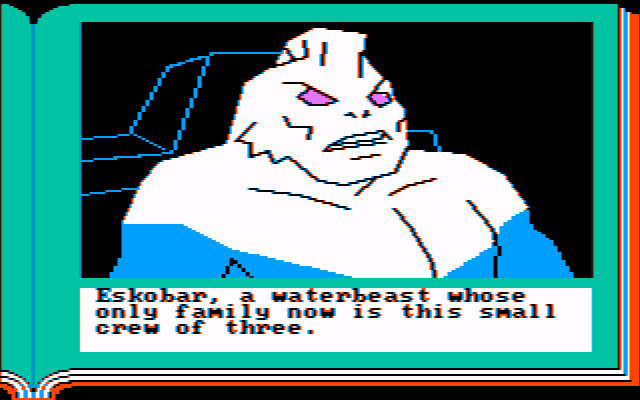 Gamma Force in Pit of a Thousand Screams (PC Booter) screenshot: Eskobar (CGA w/Composite Monitor)