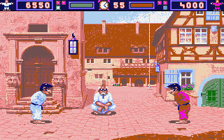World Karate Championship (Atari ST) screenshot: Bowing before a fight begins