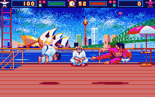 World Karate Championship (Atari ST) screenshot: Fighting!