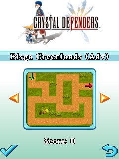 Crystal Defenders (J2ME) screenshot: Choosing stage