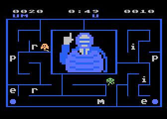 Alphabet Zoo (Atari 8-bit) screenshot: Two players against each other