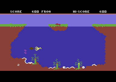 Savage Pond (Commodore 64) screenshot: HELP! HE GOT ME!