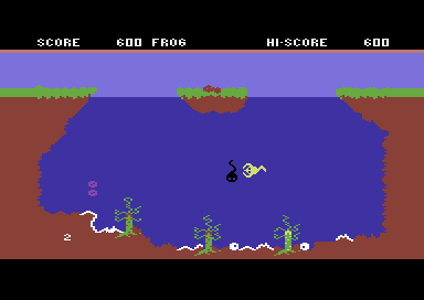 Savage Pond (Commodore 64) screenshot: EEK! The nymph!
