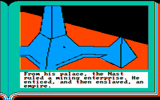 Gamma Force in Pit of a Thousand Screams (PC Booter) screenshot: The Nast's palace (CGA w/Composite Monitor)