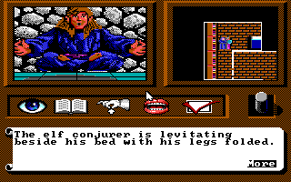 Tangled Tales (DOS) screenshot: Daxam gets reeeeeeally unfriendly when you try to speak to him.