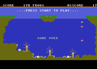 Savage Pond (Atari 8-bit) screenshot: Game over