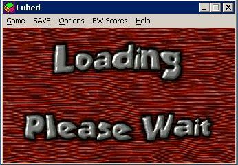 Cubed (Windows) screenshot: The load screen. This is displayed after the player selects one of the three game files