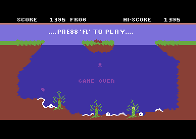 Savage Pond (Commodore 64) screenshot: Game over