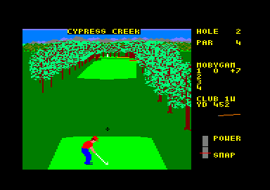 World Class Leader Board (Amstrad CPC) screenshot: Starting Hole 2