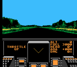 Stealth ATF (NES) screenshot: Taking off, mission 2.