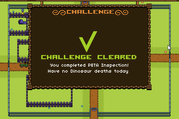Dinosaur Zookeeper (Browser) screenshot: A special challenge has been completed: extra money.