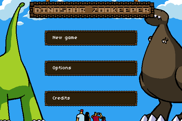 Dinosaur Zookeeper (Browser) screenshot: Main menu