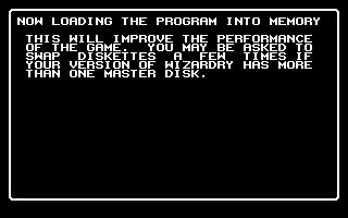 Wizardry: Knight of Diamonds - The Second Scenario (Commodore 128) screenshot: Using the extra memory