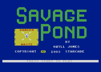 Savage Pond (Atari 8-bit) screenshot: Title screen