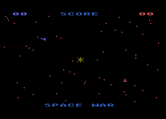 Space War (Atari 8-bit) screenshot: Starting a new game