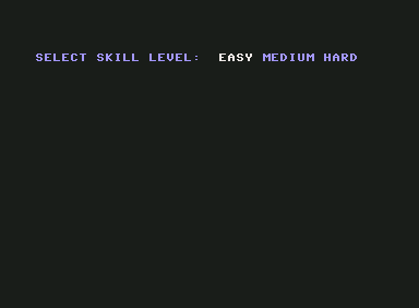 Zip (Commodore 64) screenshot: Select skill level
