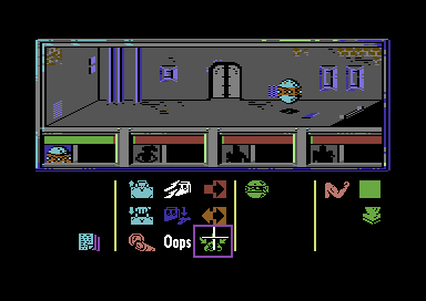 Enigma Force (Commodore 64) screenshot: Moved the droid to the next room.