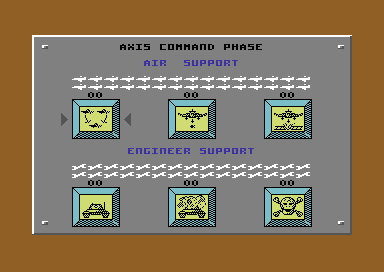 Tobruk: The Clash of Armour (Commodore 64) screenshot: My command phase