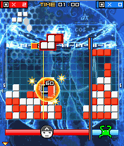 Lumines Mobile (J2ME) screenshot: The second boss is about to be defeated.