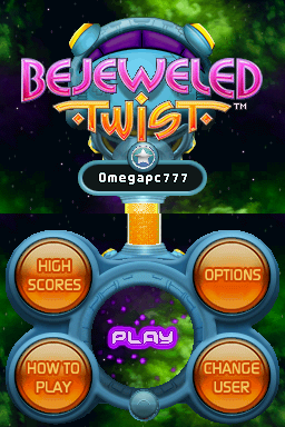 Bejeweled: Twist (Nintendo DS) screenshot: Main menu