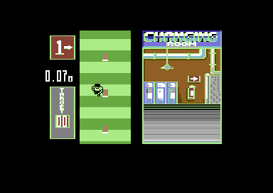 4 Soccer Simulators (Commodore 64) screenshot: And away we go!