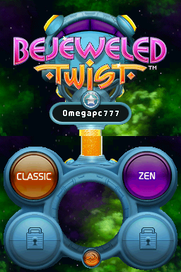 Bejeweled: Twist (Nintendo DS) screenshot: Game mode selection