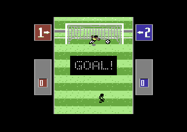4 Soccer Simulators (Commodore 64) screenshot: Goalkeeping. He got through.