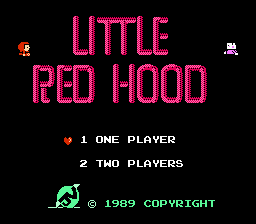 Little Red Hood (NES) screenshot: Title screen (Australian version)