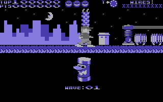 Electrix (Commodore 64) screenshot: Ready for Wave 01