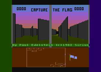 Capture the Flag (Atari 8-bit) screenshot: The game starts in demo mode