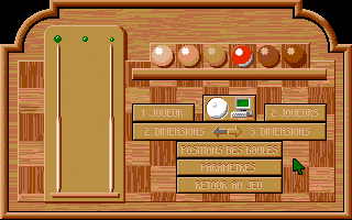 Billiards Simulator (Atari ST) screenshot: The main menu