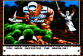 Knights of Legend (Apple II) screenshot: There's even a victory picture
