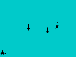 Black Hawk (ZX Spectrum) screenshot: This is, I think, the attacking screen. Its shown as Black Hawk approaches land.