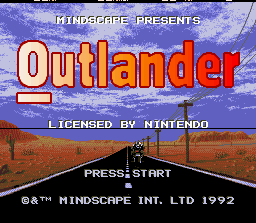 Outlander (SNES) screenshot: Title Screen.