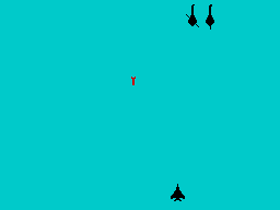 Black Hawk (ZX Spectrum) screenshot: These red bomb-like things home in on the Black Hawk and are a real pain