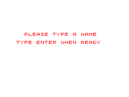 KinderComp (ZX Spectrum) screenshot: Option 3: Names First the player enters a name
