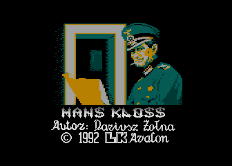 Hans Kloss (Atari 8-bit) screenshot: Title screen