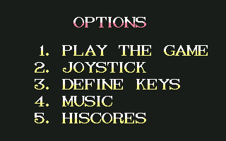 Navy Seals (Commodore 64) screenshot: A dull looking main menu