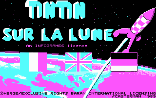 Tintin on the Moon (DOS) screenshot: Main French Title
